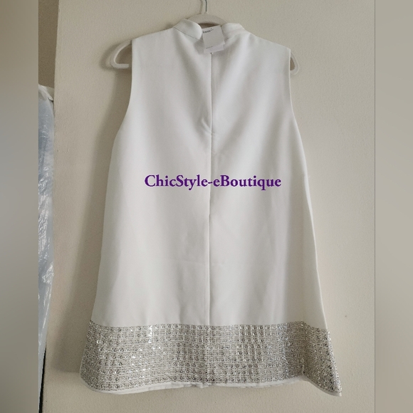 H&M Bead-embellished Top.TOP ONLY White BNWT. Pants Separately sold NO LOW BALL! - Picture 14 of 15